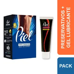 PIEL - Preservativos Triple Sensación + Gel Lubricante