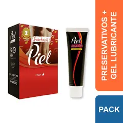 PIEL - Preservativos Fantasía Fresa + Gel Lubricante Sex & Lub