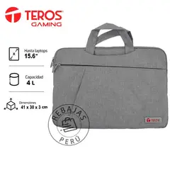 TEROS - Maletín TE-9019S gris para laptop 16 delgado y ligero