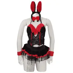 GENERICO - DISFRAZ DE CONEJITA PARA MUJER COLOR ROJO LENCERIA SEXY EN TALLA S-M-L