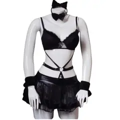 GENERICO - LENCERIA SEXY DE GATITA DISFRAZ PORTALIGA LIGERO PARA MUJER EROTICO