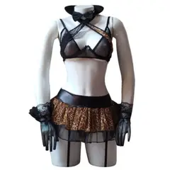 GENERICO - LENCERIA TIGRESA SEXY DISFRAZ PORTALIGA TALLA S M L
