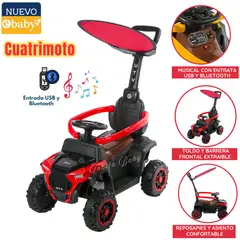 EBABY - Carrito Musical con Luces y Sombrilla Rojo
