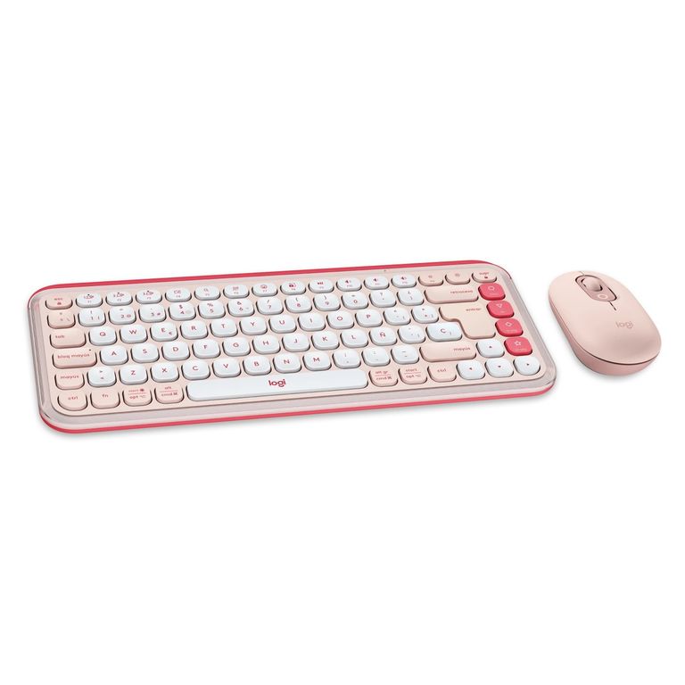 Kit POP ICON Teclado Y Mouse Combo Wireless Rosa - 920-013053