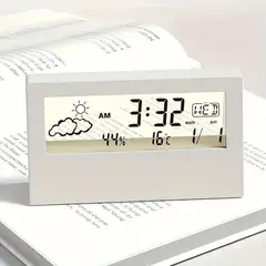 MEGIMPERU - Reloj Digital Transparente con Alarma Termómetro y Higrómetro