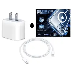 SMART - PACK Cargador 20W + Cable USB-C Lightning + Funda Magnetica 13 PRO