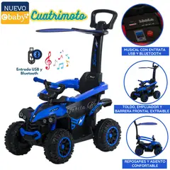 EBABY - Carrito Musical con Luces y Sombrilla Azul 357