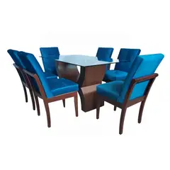 GENERICO - Juego de comedor 6 sillas Kyara Azul