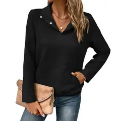 GIOIO - Chaqueta mujer manga larga unicolor casual entallada otoño invierno