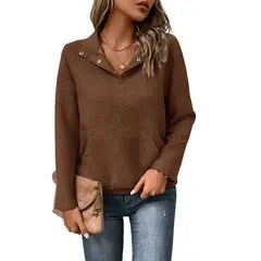 GIOIO - Chaqueta mujer manga larga unicolor casual entallada otoño invierno