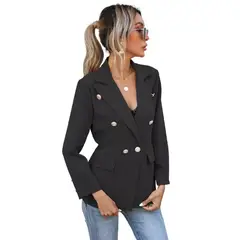 GIOIO - Chaqueta mujer estilo europeo manga larga con botones casual entallada