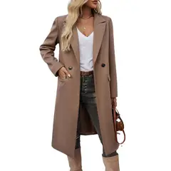 GIOIO - Chaqueta mujer elegante con cuello abierta estilo europeo otoño invierno