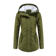 GIOIO - Parka Mujer Peluche Capucha Forro Polar Grueso Invierno