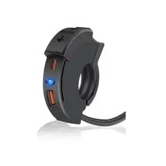 OEM - Cargador Para Moto tipo C y USB QC - 12V 48W PD - Acoplable De Timon