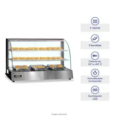 ILUMI - VITRINA CALIENTE 3 BANDEJAS