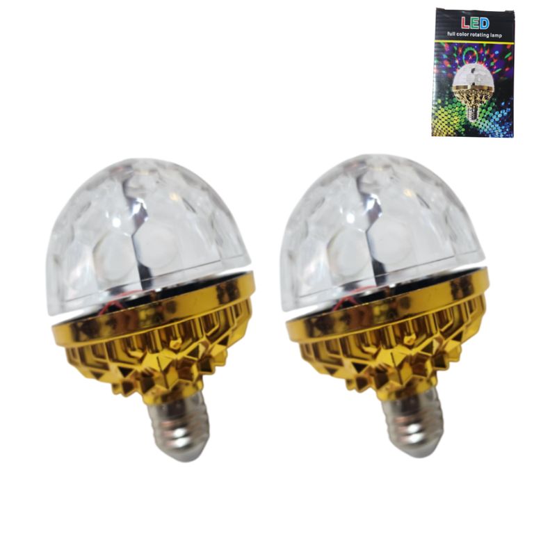 Pack x2 Lámparas Foco Giratorio Led Discoteca Luces Sicodélicas