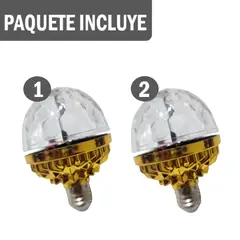 GENERICO - Kit x2 Lámparas Foco Giratorio Led Discoteca Luces Sicodélicas