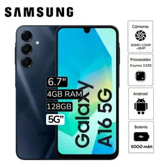 SAMSUNG - Celular Galaxy A16 5G" 4GB RAM 128GB - Azul