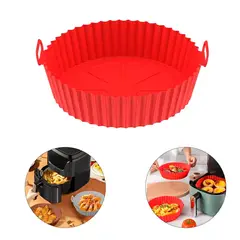 GENERICO - Pack 3 Bandejas de silicona para freidora de aire sin aceite - Rojo