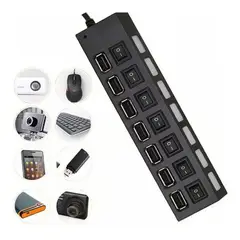 OEM - HUB Multipuerto USB con 7 Puertos Con Interruptor Independiente 480Mbp