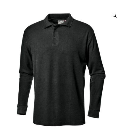 POLO CUELLO CAMISERO MANGA LARGA PIQUE PARA HOMBRE NEGRO