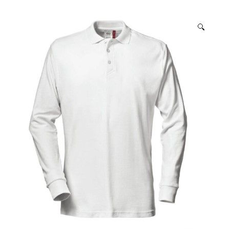 POLO CUELLO CAMISERO MANGA LARGA PIQUE PARA HOMBRE BLANCO