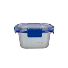 GENERICO - TAPER BOWEN ACERO INOXIDABLE CTAPA TRANSP CUADRADO 650 ML