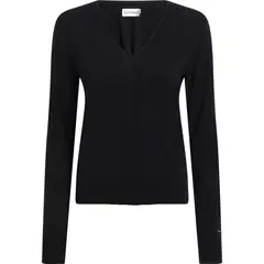 CALVIN KLEIN - SWEATER COTTON SILK V-NECK SWEATER