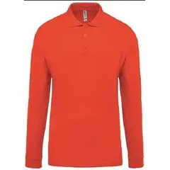 GENERICO - POLO CUELLO CAMISERO MANGA LARGA NARANJA