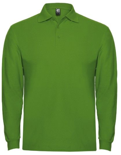 POLO CUELLO CAMISERO MANGA LARGA PIQUE PARA HOMBRE VERDE