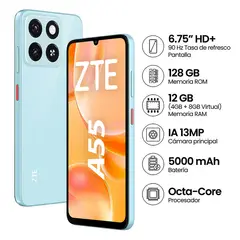 ZTE - CELULAR BLADE A55 4GB+8GB RAM 128GB 4G LTE AZUL