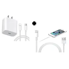GENERICO - PACK Cargador 20W + Cable USB-C a Lightning + Cable USB a Lightning