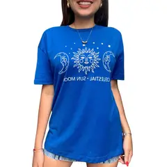 ENGELL - Polo Oversize Sun Moon Azul