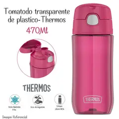 THERMOS - Tomatodo Transparente de 470 ml - Rosado