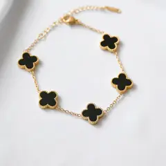 GENERICO - Pulsera negra trebol vc - Naif Jewelry Peru