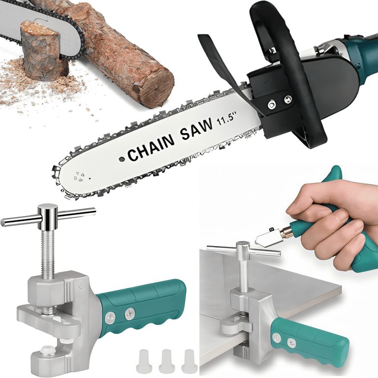 Adaptador de Motosierra + Cortador de Vidrio – ¡Doble Función!