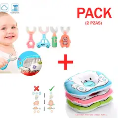 GENERICO - Pack Almohada Anti Cabeza Plana para Bebé y Cepillo en U para NIÑAS