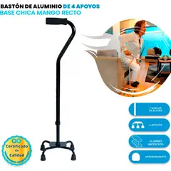 PERUMASSAGE - Bastón Cuatro Patas Tipo Cisne -Soporte y Equilibrio color Negro