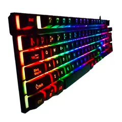 CYBERTEL - Teclado Gamer Semi Mecánico Xtreme Led Rainbow
