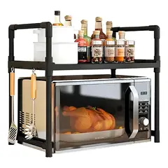 MINARI - Soporte Organizador de Microondas Negro 340E