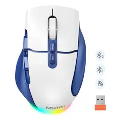 MEETION - Mouse BTM001MEETION Inalámbrico Bluetooth Recargable y Ergonómico Azul