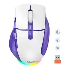 MEETION - Mouse BTM001MEETION Inalámbrico Bluetooth Recargable Ergonómico Morado