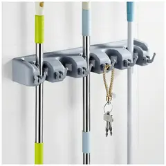 GENERICO - Organizador De Escobas Pl18V Con Ganchos Plegables Y Resistente