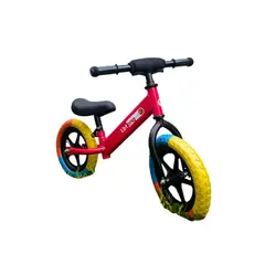 GENERICO - Bicicleta de equilibrio sin pedal para niños pequeños color rojo