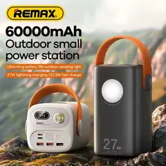 REMAX - CARGADOR PORTÁTIL  with Light 60000 mAh 27W+22.5W CARGA RAPIDA