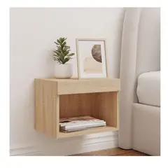 TU MESITA - VELADOR CLASICO FLOTANTE MAGGY LUZ LED COLOR DUNA 1 CAJON