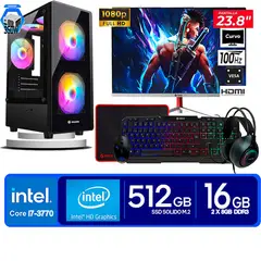 HALION - Computadora Pc Intel Core i7 3770 Monitor 24 fhd' RAM 16 GB SSD 500 GB