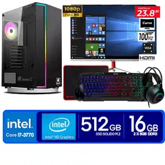 INTEL - Computadora Pc Core i7 3770 Monitor 24 fhd' RAM 16 GB SSD 500 GB