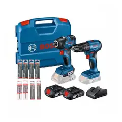 BOSCH - Taladro Percutor GSB 185 200 + Impacto GDR 18V-200 + 8 Broca