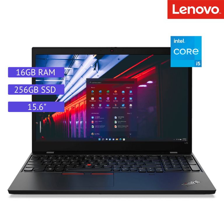 Laptop Reacondicionada Thinkpad L15 -Core i5 - 16GB RAM - 256gb SSD - Negro